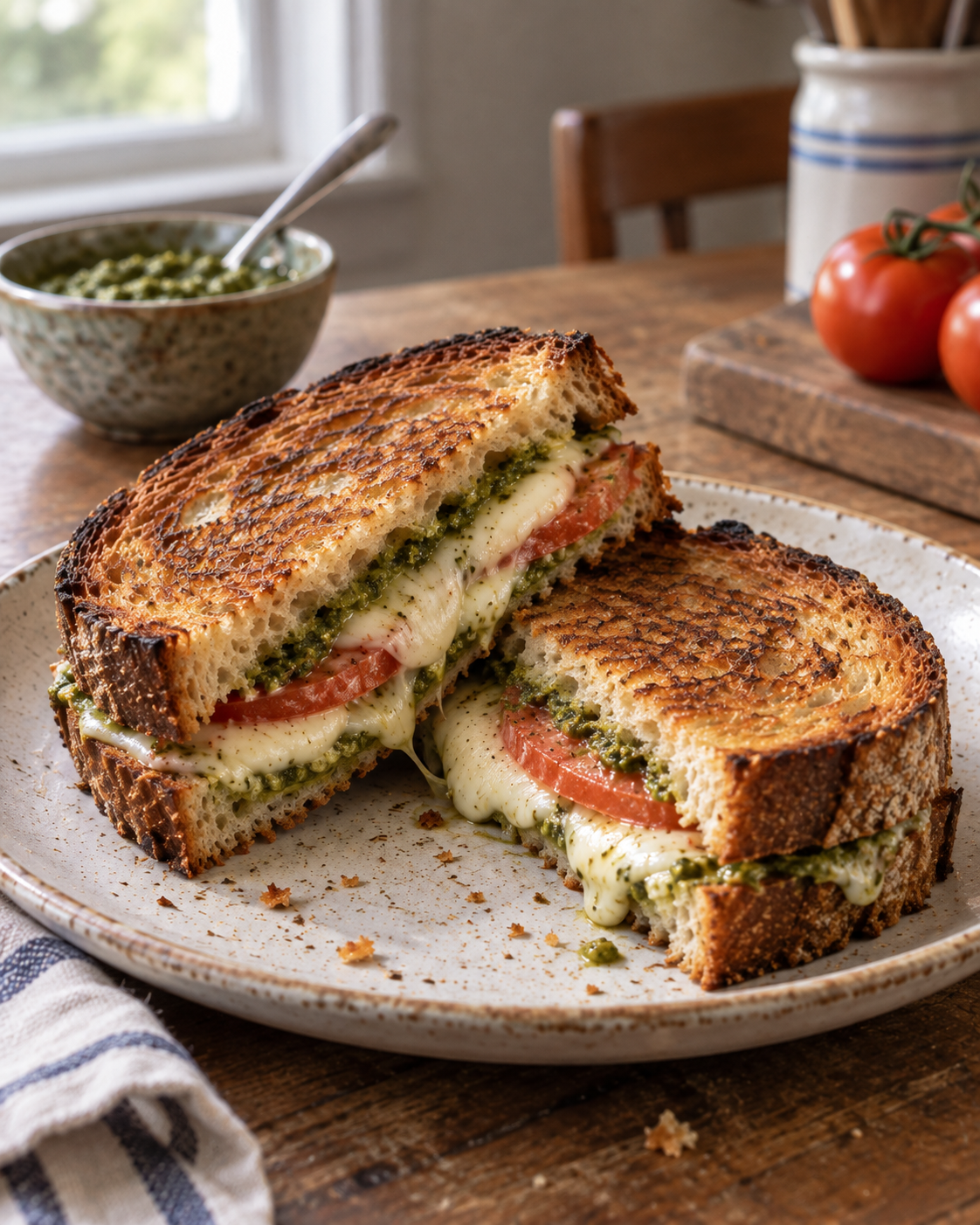 Pesto Mozzarella Melt