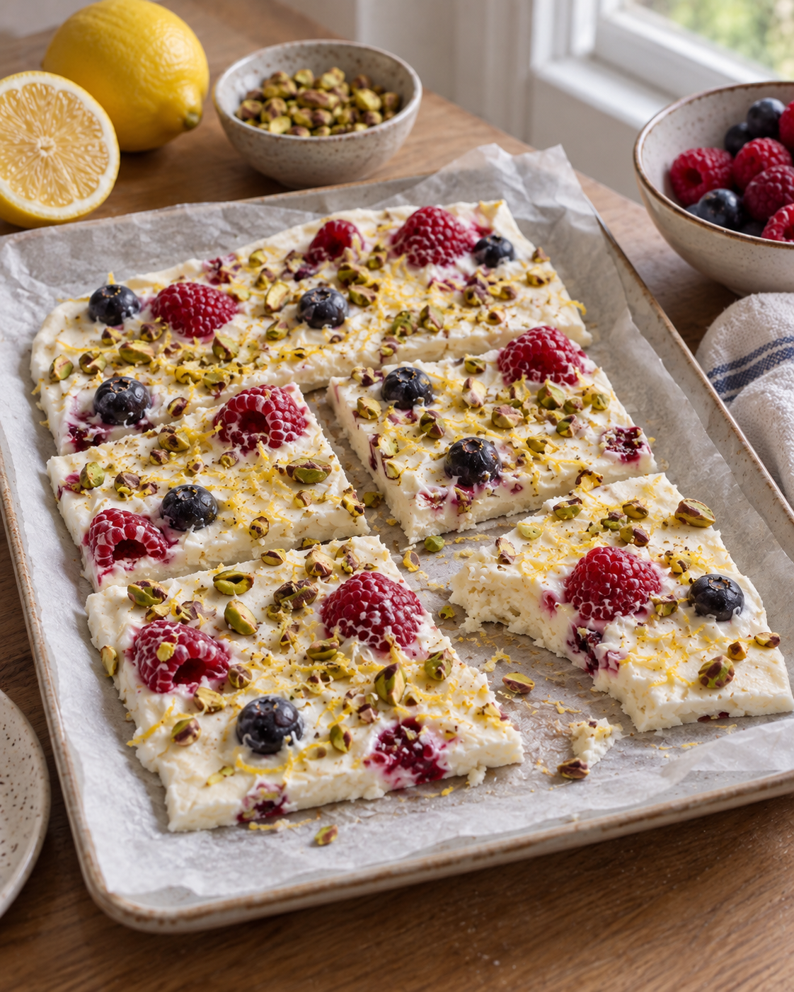 Lemon Cheesecake Yogurt Bark