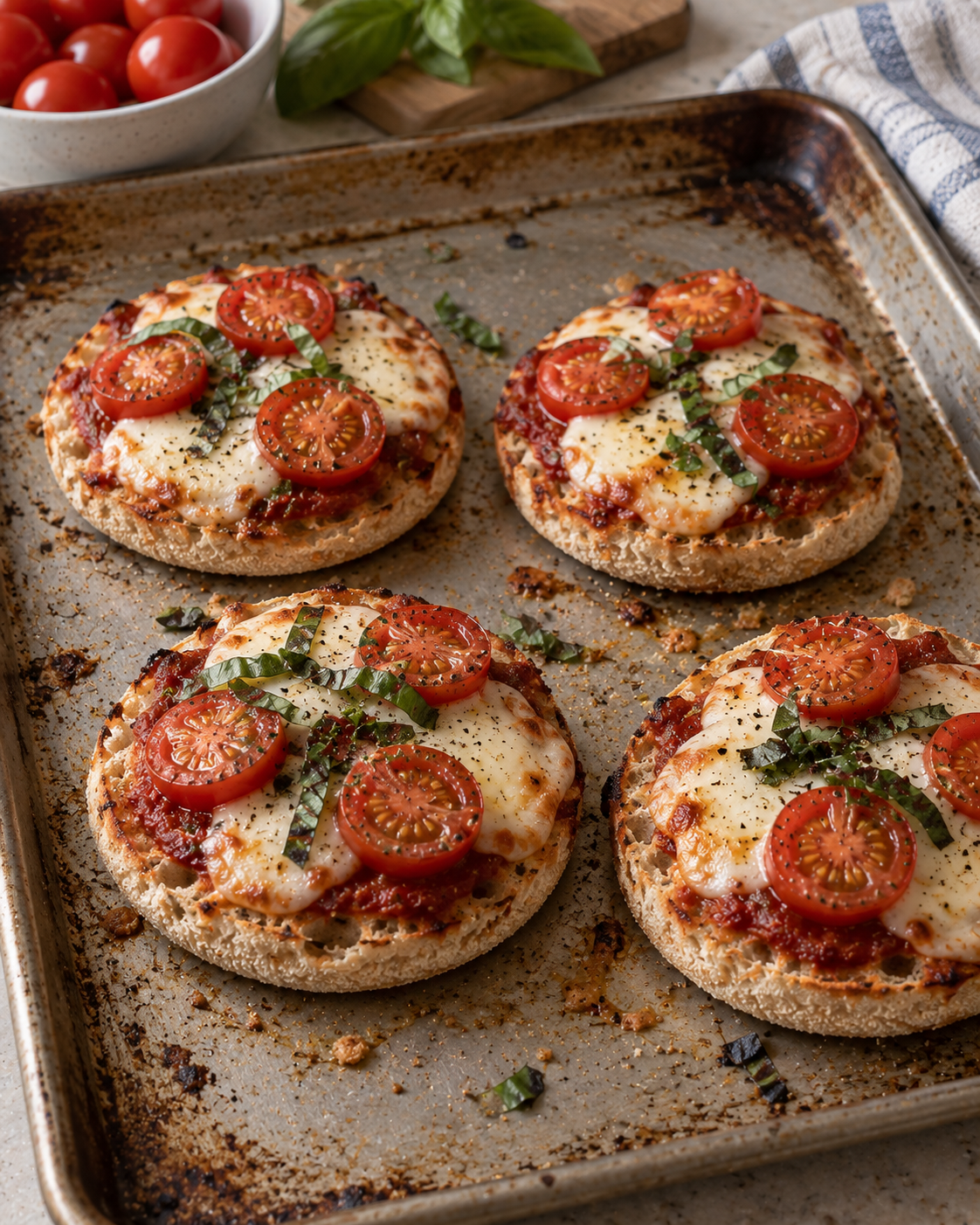 English Muffin Margherita Pizzas