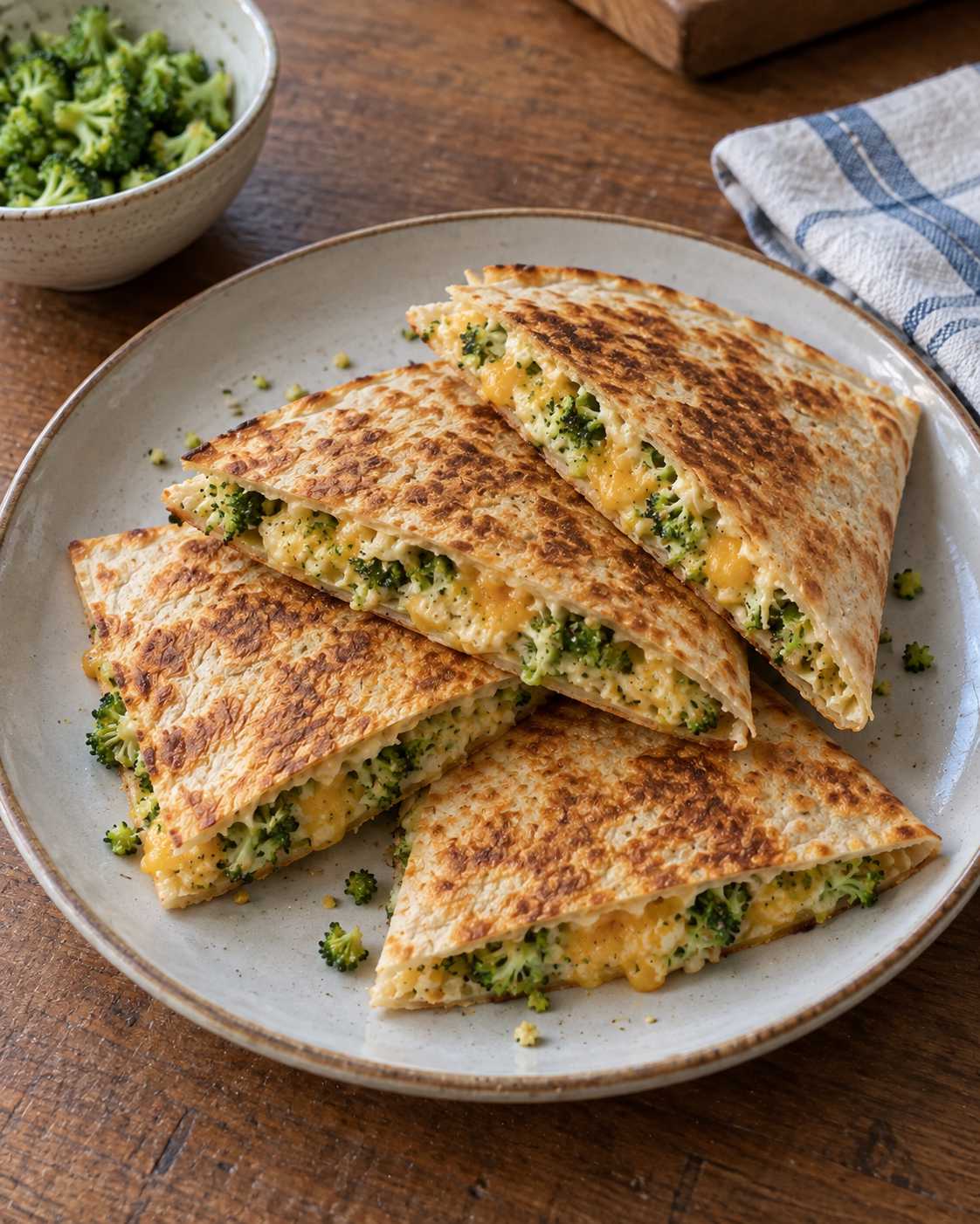 Broccoli Cheddar Quesadilla