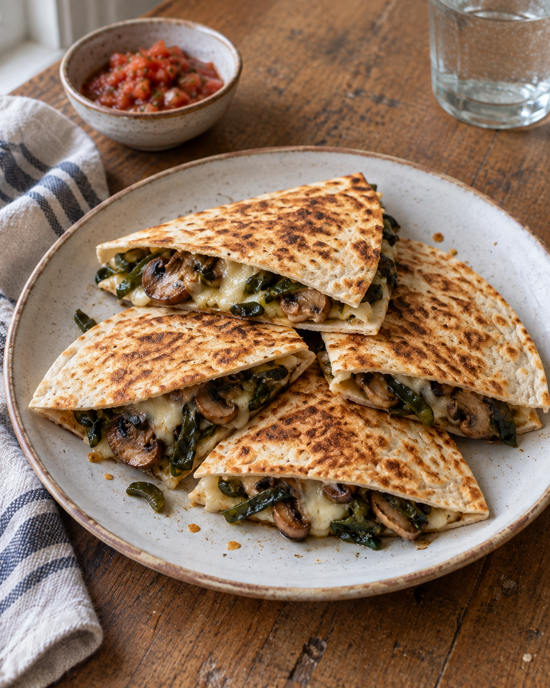 Mushroom Poblano Quesadilla