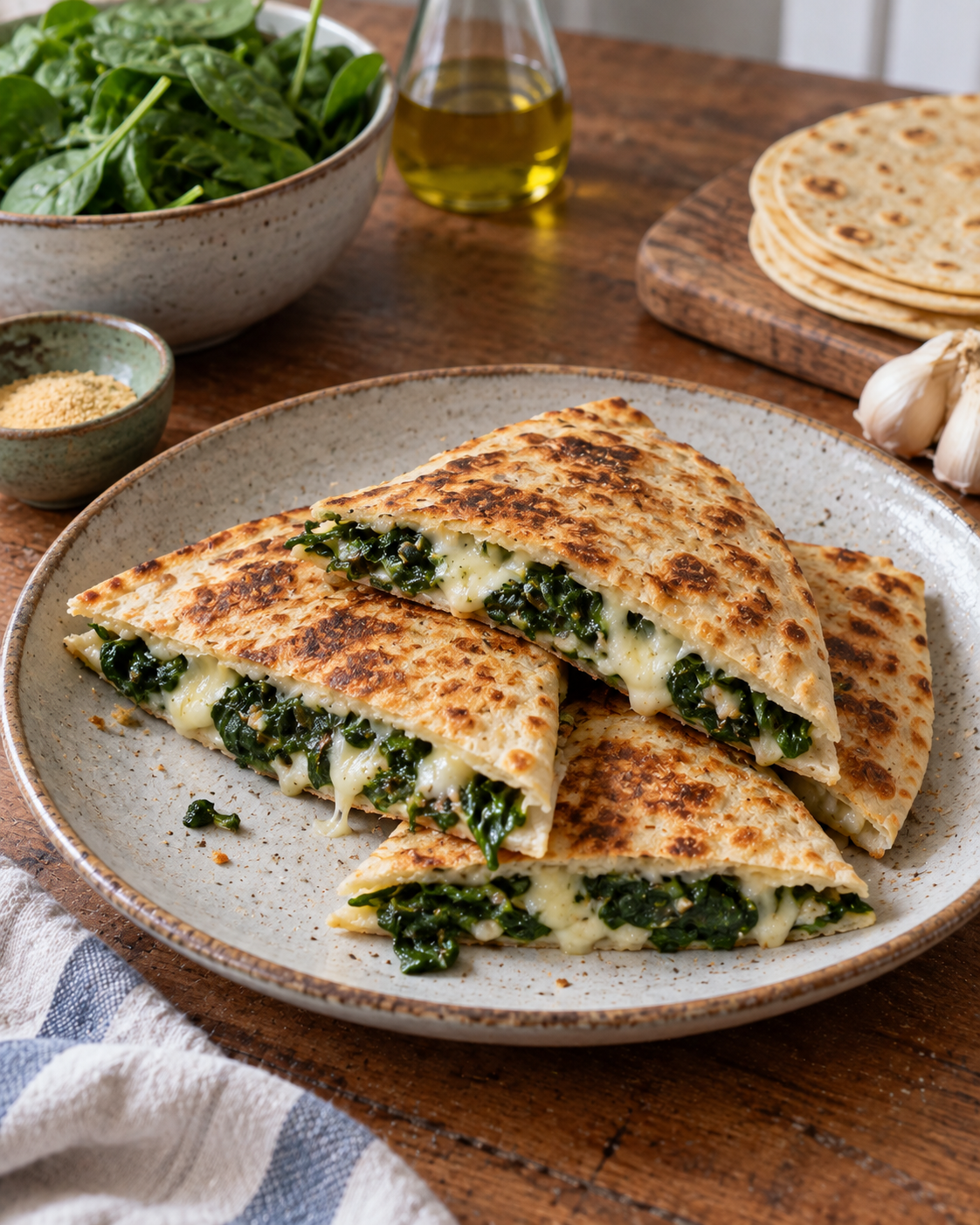 Spinach Feta Quesadilla