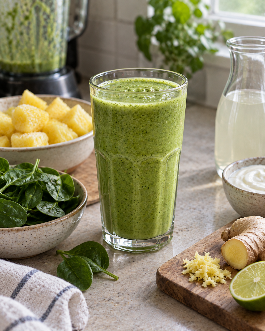 Green Pineapple Ginger Smoothie